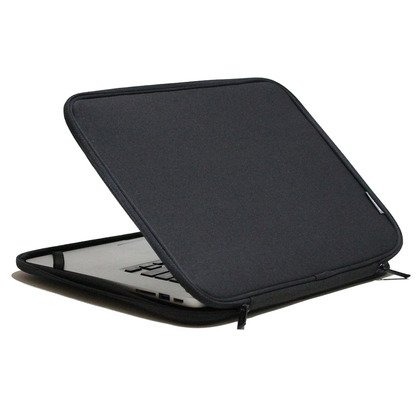 INTC-215X 투톤 지퍼 투명 고정밴드 노트북 파우치 스모키블랙